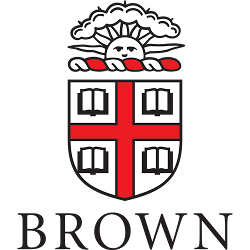 Brown Logo - Sun over shield with red cross.