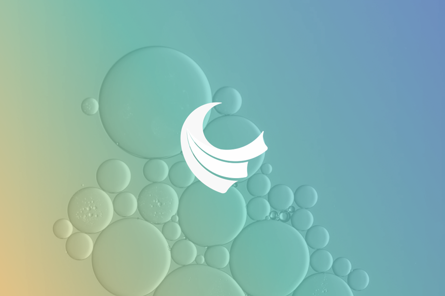 Corapid Cover Image - Three white waves on a bubble image background.