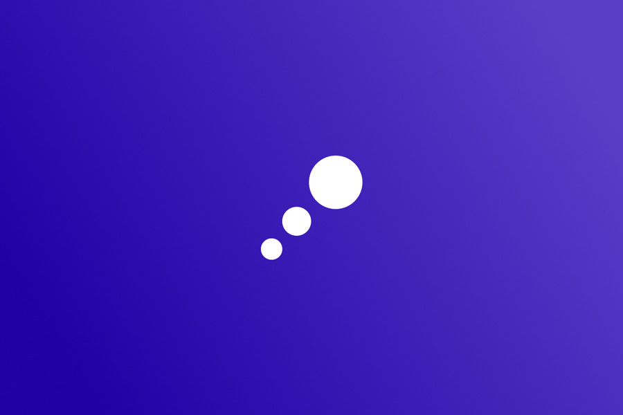 Impactful Cover Image - Three white bubbles on a purple background.