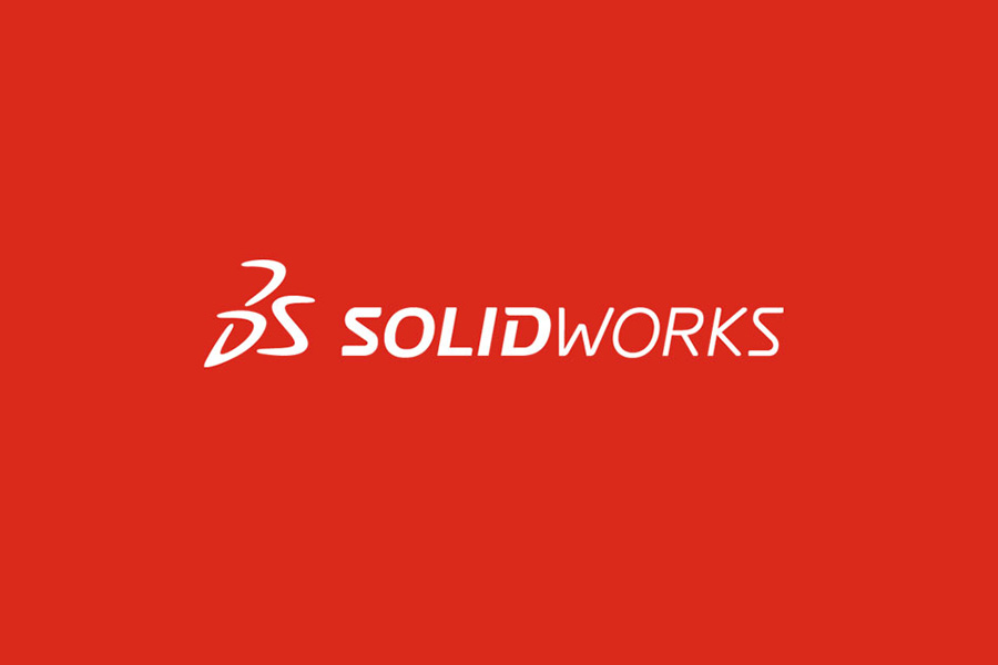 SolidWorks Cover Image - White text on a red background.