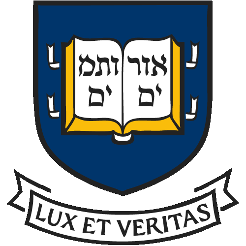 Yale Logo - Blue shield with yellow book.