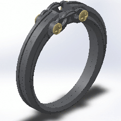 SolidWorks ring model for gold screw princess setting.